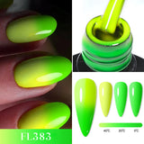 FOUR LILY 7ml Thermal Nail Gel Polish 3 Colors Changing Semi Permanent Soak Off UV/LED Nail Supplies Gel for Manicure Design
