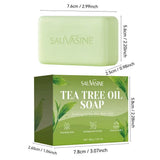 100G Tea Tree Oil Soap Bar for Men & Women, Deep Cleansing, Soothing for Dry Skin, Body Odor Care, Exfoliates & Firms Skin Care