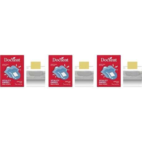 Docteat Vitality Energy Oral Strips with Caffeine and L-Theanine To Quickly Relieve Fatigue and Improve Concentration 7 Strips