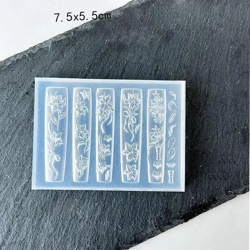 〔CC55〕3D Fruit Silicone Nail Mold Sweet Flower Petals Fairy Nails Templates DIY Nail Art Decor Manicure Template For Nail Charms