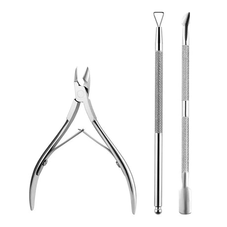 1/3/5/6Pcs Nail Professional Stainless Steel Nail Cutter Scissor Nippers Cuticle Pusher Remover Nail Care Manicure Tools Kits