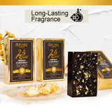 AILKE 24K Gold Foil Whitening Soap, Brightening, Even Skin Tone, Improve Skin Elasticity, Deeply Cleaning, Remove Spots, 200g