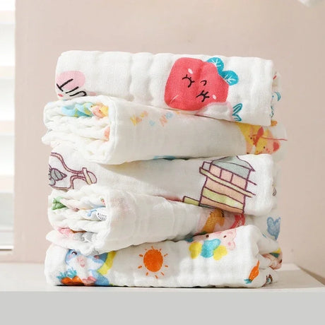 5 Pieces/set of Saliva Wipes Baby Cotton Gauze Super Soft 6-layer Face Towels Handkerchiefs Baby Wet Wipes Baby Towels Baby Care