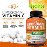 Liposomal Vitamin C 1600 Mg - Highly Absorbable, Fat Soluble Vitamin C, Antioxidant Supplement, Immune System & Collagen Booster