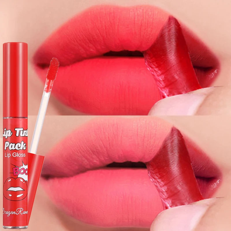 Peel-off Lip Gloss Waterproof Long Lasting Non-Stick Cup Beauty Red Lipstick Matte Rose Tear-off Liquid Tattoo Lip Stain Make Up
