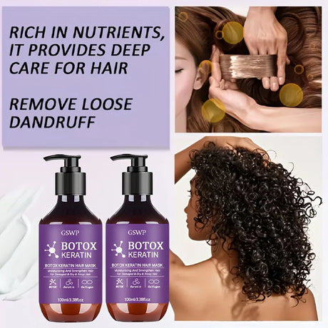 GSWP Botox Keratin Hair Mask, moisturizes and strengthens damaged hair, reduces frizz, split ends and tangles.100ml/200ml