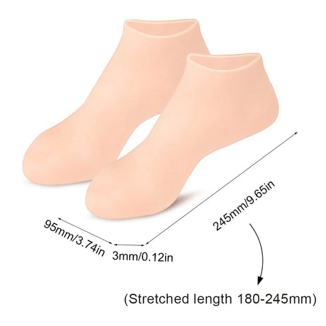 Silicone Socks and Gloves - Moisturizing Gel Spa Exfoliation Prevent Dry Cracked Dead Skin Remover Protector Foot/Hand Care Tool