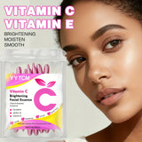 Vitamin C Skin-Brightening and Moisturizing Capsule Essence, Hydrates and Smooths the Skin, Contains Plant-Based Squalane, Vitamin E, Magnolia Oil, and Jojoba Seed Oil for Deep Hydration and Skin Brightening Essence (0.4Gx30