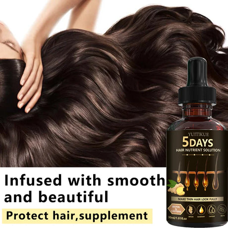 YUITIKUE Hair Nutrient Serum - Infused With Biotin, Caffeine & Ginger, Nourishes For Fuller-Looking Hair, 30ml