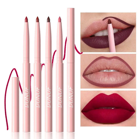 6Pcs Velvet Matte Lip Liner Pencil Set High Pigment Smooth Silky Texture Easy to Color & Define Lip Contours Daily Lip Makeup