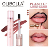 Peel Off Lip Stain Reveal Long Lasting Waterproof Matte Lip Contour Tint Transfer Proof Non-stick Cup Plump Look Lip Gloss