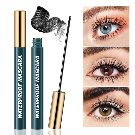 4D Mascara, Black, Waterproof, Ultra-Long, Volumizing, Long-Lasting Smudge-Proof, Perfect Festivals and Special Occasions