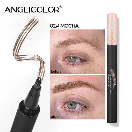 Velvet Wild Eyebrow Pencil Square Angled Brush Multifunction 3D Brow Dye Cream Hairline Anti-smudge Waterproof Eyebrow Tint Pen