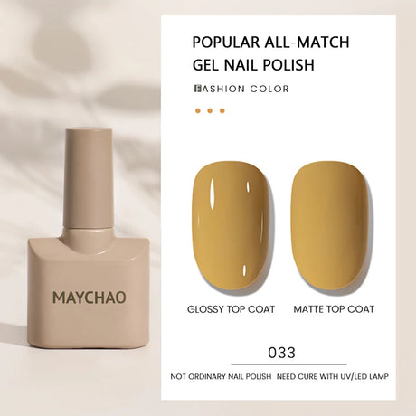 MAYCHAO Gel Nail Polish 12ML Full Coverage Base Top Coat Soak Off Gel Polish UV LED Gel Semi Permanent Varnishes Design Nail Art