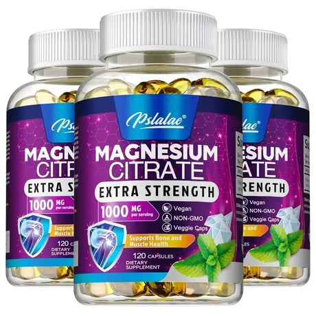 Magnesium Citrate Supplement - Supports Heart, Muscle, Nerve, Bone Health, Promote Energy Metabolism, Gut Digestion
