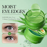 SADOER 60pcs Collagen & Aloe Vera Eye Mask Patches Anti Dark Circles Eye Bags Removal Moisturizing & Firming Skin Care Treatment