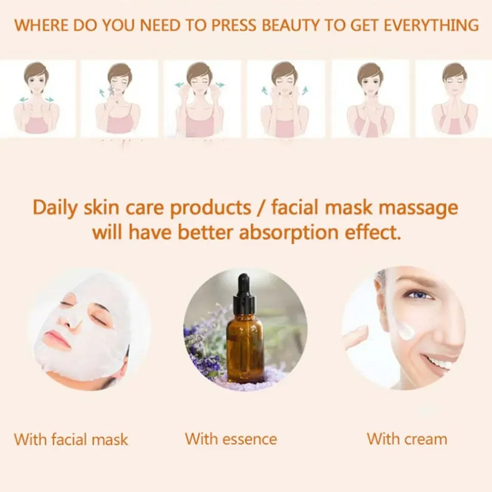 24K Electric Face-Lifting Rose Gold Stick T-Shaped Tacial Massager Skin Tightening Electric Beauty Instrument