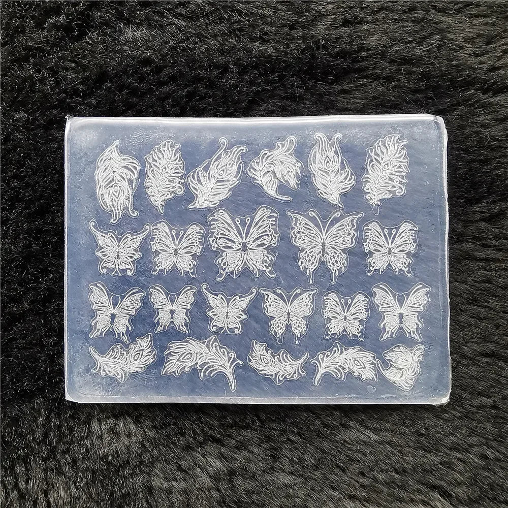 1pc Butterfly Sweater Snowflake 3D Acrylic Mold  Photo Frame  Silicone  Nail Art   Nails DIY  Nail Art Templates Nails  Mold