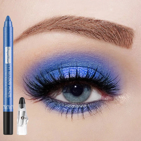 Metallic Blue Pearlescent Eyeshadow Pencil Stick Lasting Waterproof Smoky Glitter Grey White Purple Eye Shadow Highlighter Pen