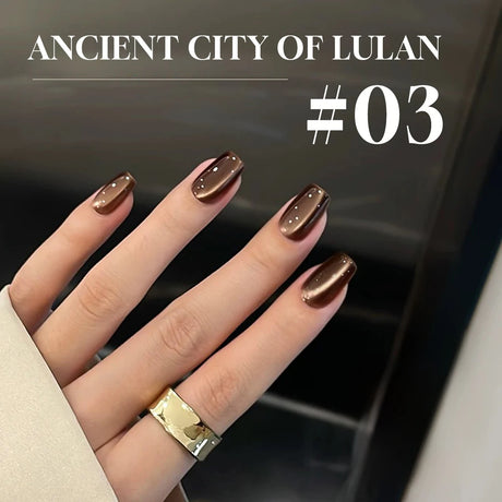 12ml 1-21pcs Brown Gold Cat Eye Gel Nail Polish Hot Selling Winter Whitening Magnet Gel Polish Gold Nails Nail Supplies Nail Art