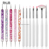 New 2025 Multiple nail art nail brush Design Tip Drawing Carving Dotting Nail Pen Builder Flat Liner Acrylic Gel Polish Manicure