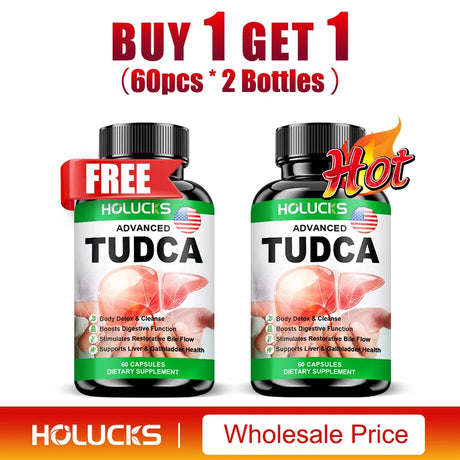 HOLUCKS TUDCA Supplement, Support Liver Cleansing, Detoxification and Repair, Digestive Health, Immune Support
