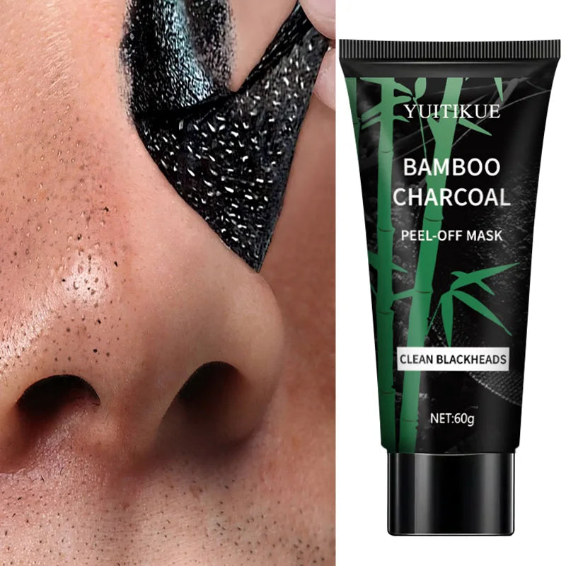 YUITIKUE Bamboo Charcoal Peel-Off Mask 60g - Deep Cleansing & Blackhead Removal, Purifies Pores, Skin Care Treatment