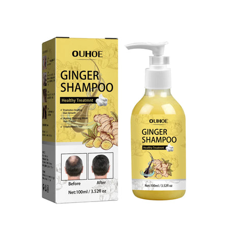 Ginger Hair Growth Shampoo Hair Thickener Fluffy Smoothing Scalp Repair Dry Anti Itching Dandruff Frizz Anti Hair Loss Shampoo