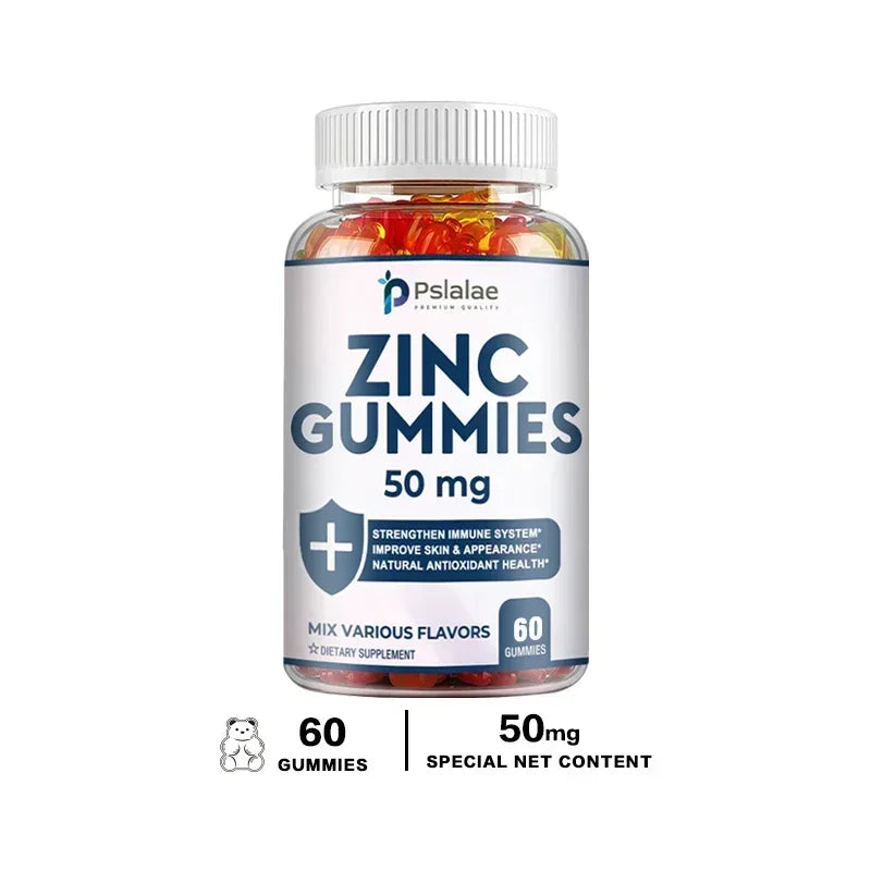 Zinc Gummies 50 Mg - It Helps Improve Cognitive Function, Improve Mood, Enhance Immune Defense, and Antioxidant Effects