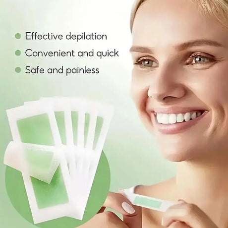 20strips/box Facial Wax Strips For Hair Removal Depilatory Wax Paper Cold Wax Strips Paper For Face Neck Arm Leg Beauty Tools