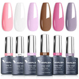 VIP5 Venalisa Nail Gel Polish Jelly Color HEMA/TPO FREE Nude Pink Semi Permanent Soak Off UVLED Gel Polish Sparkle Gel Varnish