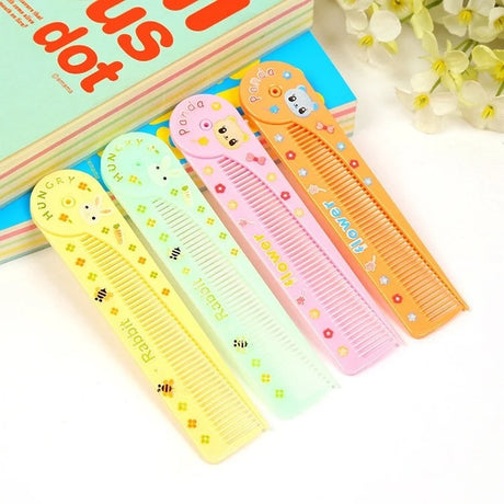 1 Pc Cute Cartoon Folding Comb for Kids Portable Pointed Tail Comb for Children Boys Girls Baby Hair Care Brushes Plastic Comb