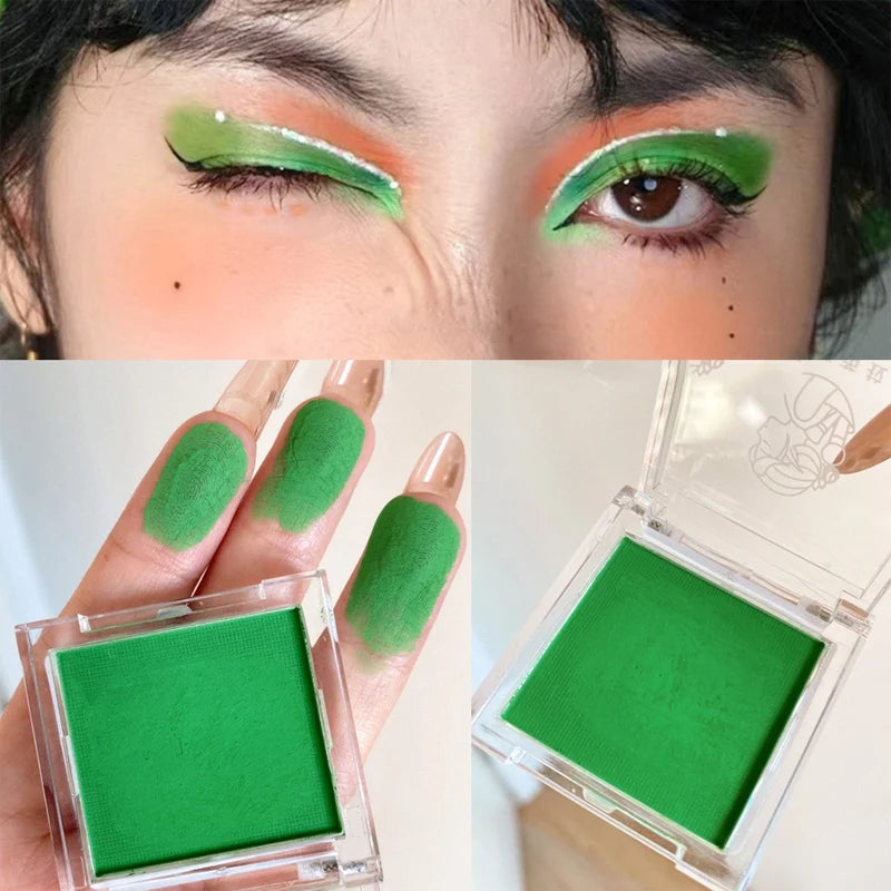 Green Mango Yellow Eyeshadow Matte High Pigment Eyeshadow Makeup Palette Soft Brightening Face Matte Velvet Eye Shadow Powder