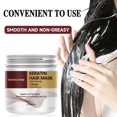 250G Keratin moisturizing smooth hair mask professional hair care,Repair Damage Frizz Tangles Anti Dryness Soft Smooth Shiny