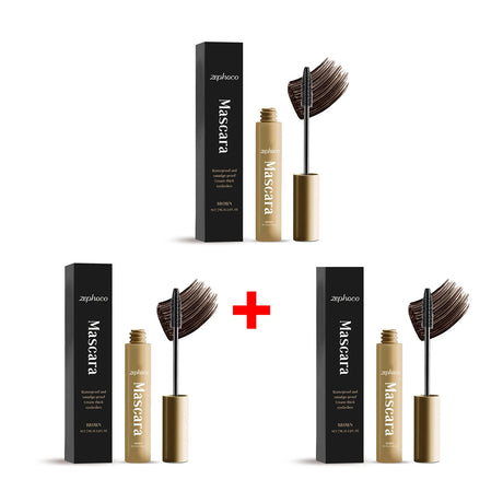 Brown Mascara Natural Curls Long-Lasting Makeup Waterproof Sweatproof Lengthens Eyelashes Anti-Fouling Eye Black Eye Cosmetics