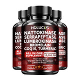 High Potency Enzyme Complex, with Lumbrokinase & CoQ10, Boost Vitality, Cellular Energy & Immune Health, Middle Aged Daily