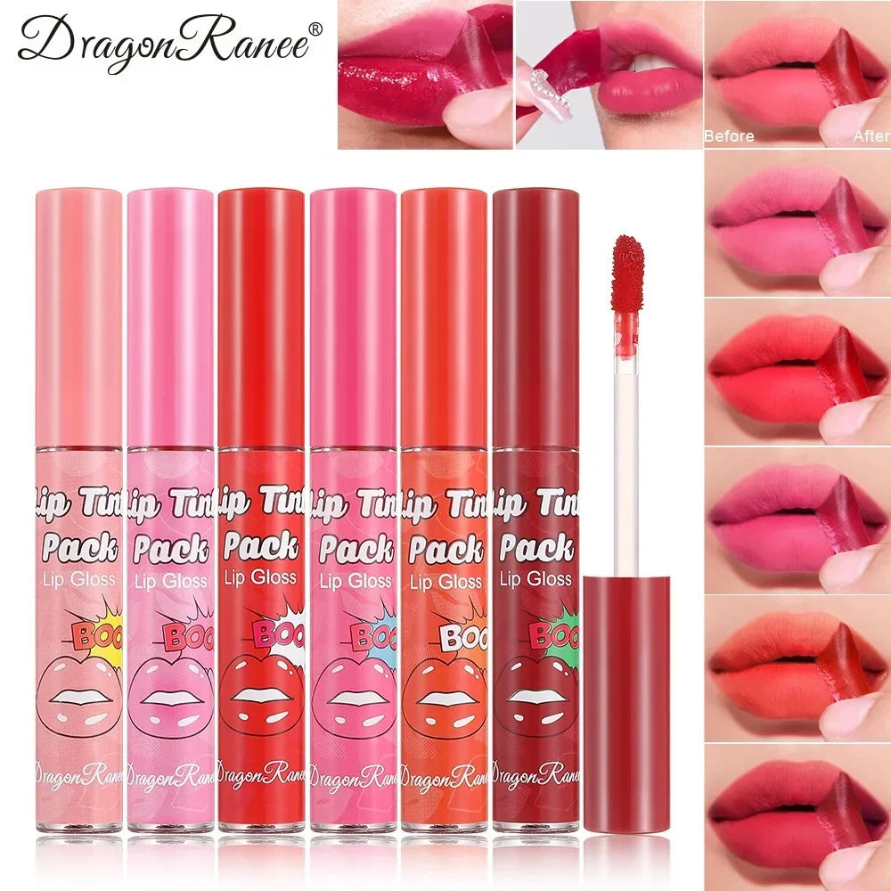 Peel-off Lip Glaze Waterproof Long Lasting Non-stick Cups Lipsticks Matte Sexy Red Tear-off Liquid Tattoo Lip Stain Cosmetics