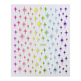 Metal Laser Holographic Star Nail Stickers, Disposable Self-Adhesive Resin Nail Decals for Women, Art Decor Accessories