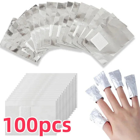 50/100/200/500Pcs Bag Aluminium Foil Nail Art Soak Off Polish Nail Removal Wraps Towel Gel Remover Manicure Tools