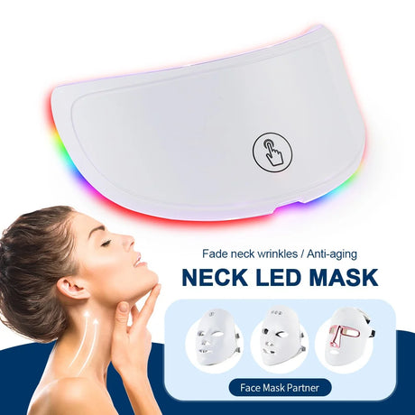 Neck LED Mask 7 Colors Photon Anti-Wrinkle Skin Brightening Neck Beauty Mask Skin Tightening Neck Wrinkle Remover Skin Care