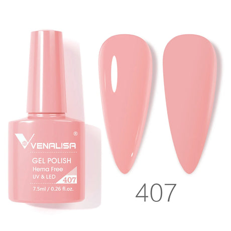 VIP5 Venalisa Nail Gel Polish Jelly Color HEMA/TPO FREE Nude Pink Semi Permanent Soak Off UVLED Gel Polish Sparkle Gel Varnish