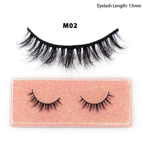 LEHUAMAO 12mm-15mm Short Natural 3D Mink Lashes Fluffy Wispy False Eyelashes 100% Cruelty Free Eyelash Extensio Face Makeup