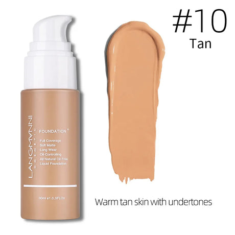Langmanni 30ml Matte Face Foundation Cream Waterproof  Liquid Foundation Oil Control Cover Base Concealer Makeup Cosmetics