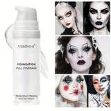 Pure White Liquid Foundation for COS Stage Makeup Long-lasting Concealer Mixable Pure White Foundation Adjuster Lighten&Brighten