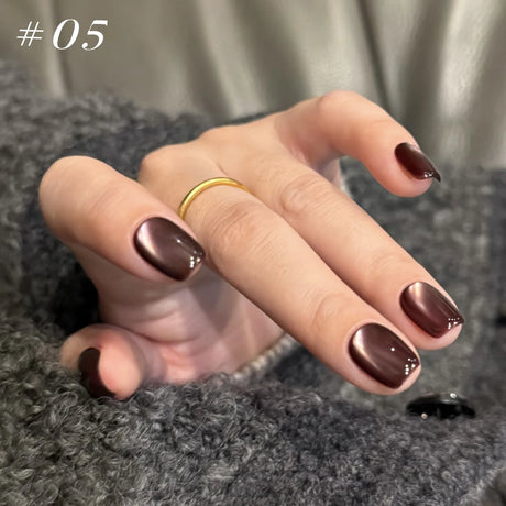 12ml 1-21pcs Brown Gold Cat Eye Gel Nail Polish Hot Selling Winter Whitening Magnet Gel Polish Gold Nails Nail Supplies Nail Art