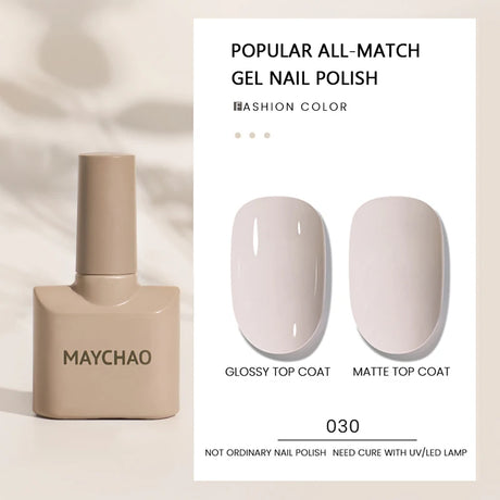 MAYCHAO Gel Nail Polish 12ML Full Coverage Base Top Coat Soak Off Gel Polish UV LED Gel Semi Permanent Varnishes Design Nail Art