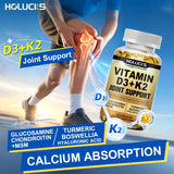 Advanced Vitamin D3 K2 Joint Support Supplement, for Heart & Bone Health, Cardiovascular & Immune Support, Calcium Absorption