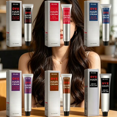 EELHOE Hair Dye Cream Smooth Silky Long Lasting Vibrant Color Nourishing Fashion Gentle Formula Protect Hair Coloring Cream 100g