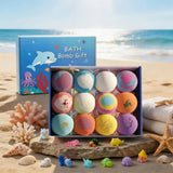6-12PCS Bath Bombs Surprise Toy Inside Bath Bombs Natural Mega Bubbles Ocean Theme Skin Friendly Set Birthday Gift