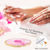27-Piece Professional Nail Set: Brushes + Dotting Tools + Liners + Palette & Stand | Complete Salon & Home DIY Kit